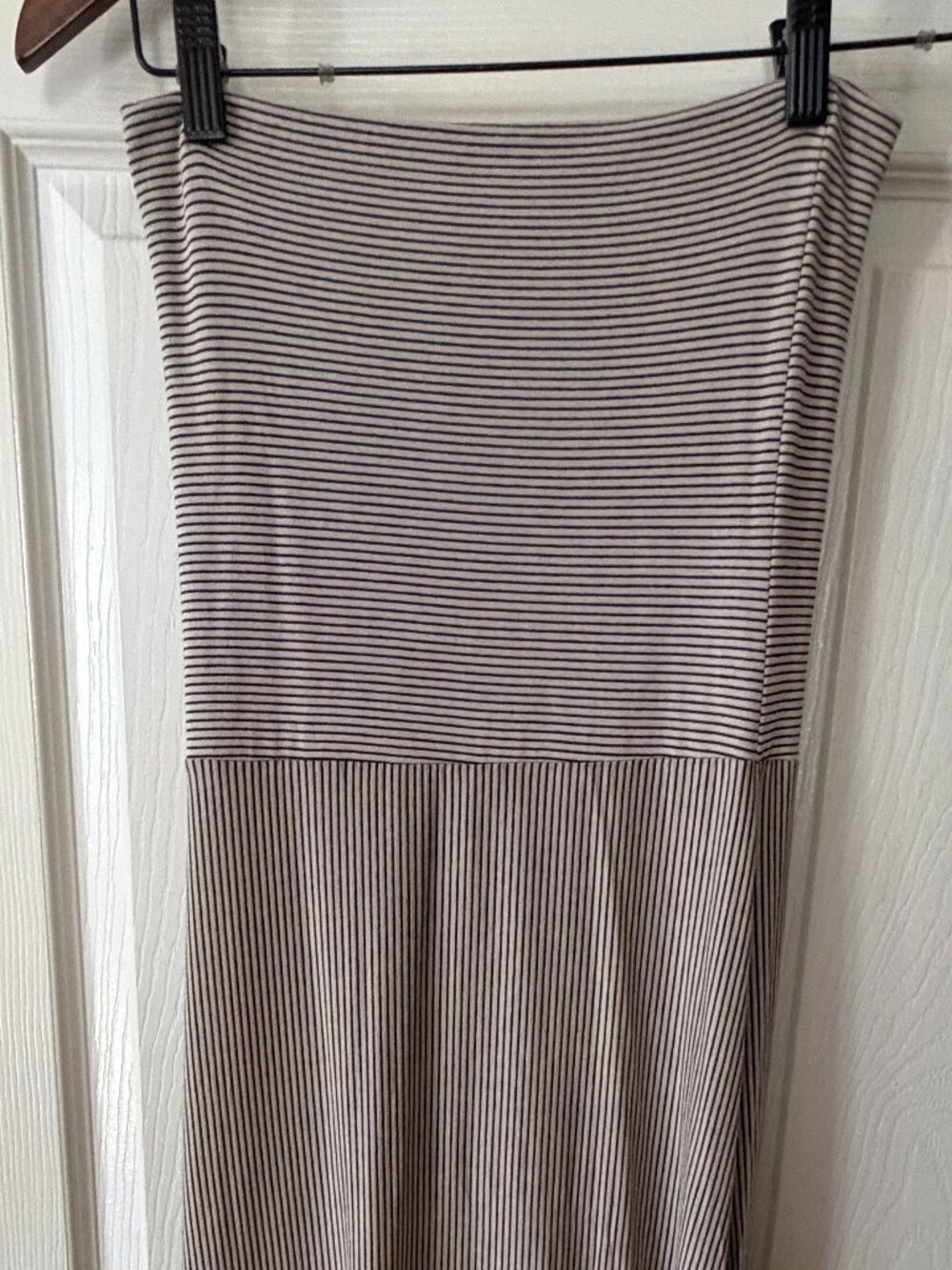 Lovely Convertible Black White Stripe Maxi Dress Skirt NWT